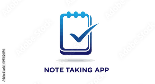 Digital Note-Taking Application with Checkmark Symbol for Task Completion.