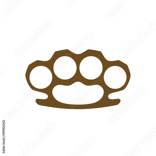 Brass Knuckle Duster Weapon Closeup.