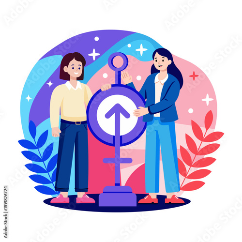 An illustration depicting feminist in flat style
