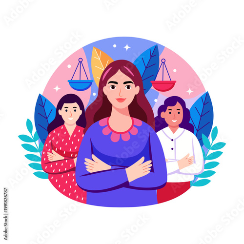 Flat style illustration depicting human rights concept
