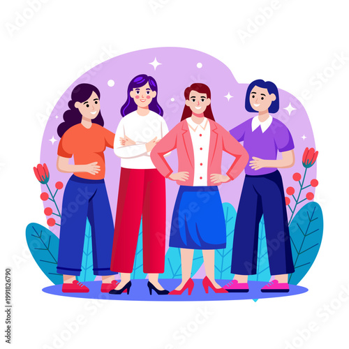 An illustration depicting womans day celebration in flat style
