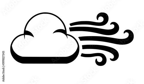 Wind cloud cartoon icon weather symbol vector illustration