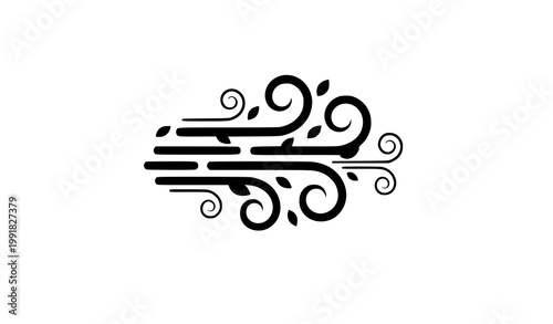Windy weather cartoon icon air wind vector illustration