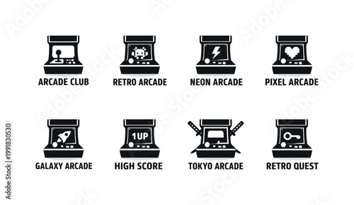 Collection of stylized plant growth icons representing various ecological concepts and stages