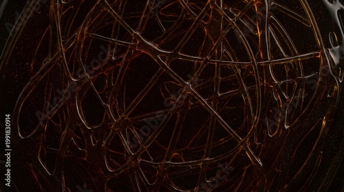 Abstract swirl of golden threads, modern art and graphic design food macro collection, texture background, copy space