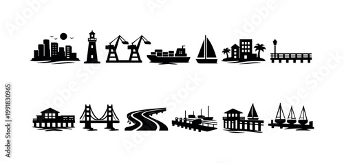 Collection of hand-drawn icons representing photography equipment and accessories