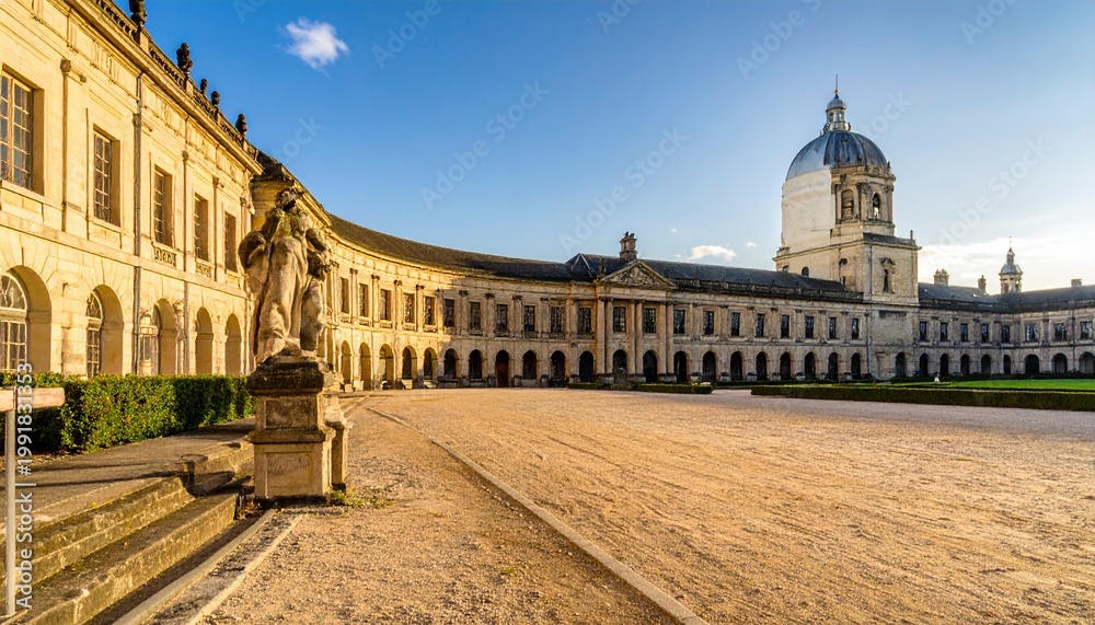 Naklejka premium Historic Building Courtyard with Dome Architecture.
