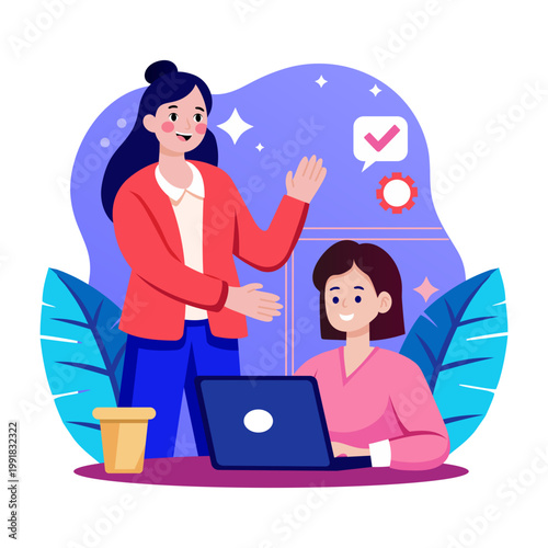 An illustration depicting mentor in flat style

