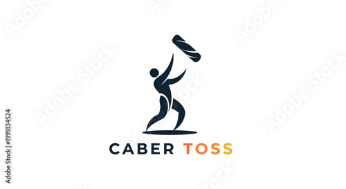 Dynamic Silhouette of a Caber Toss Athlete in Action.