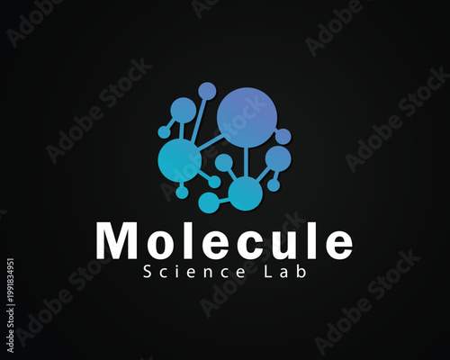 molecule logo creative design concept science connect biology