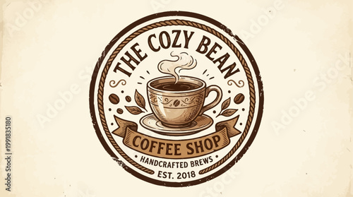 A dynamic fitness logo features strong muscular silhouettes in a circular emblem with coffee cup