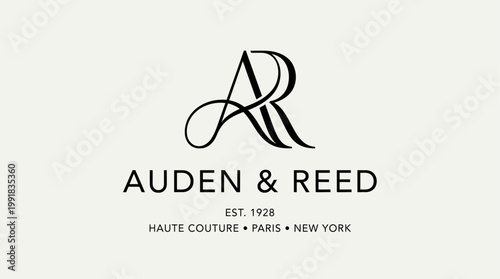 Elegant fashion logo featuring Auden & Reed with chic typography and haute couture style elements