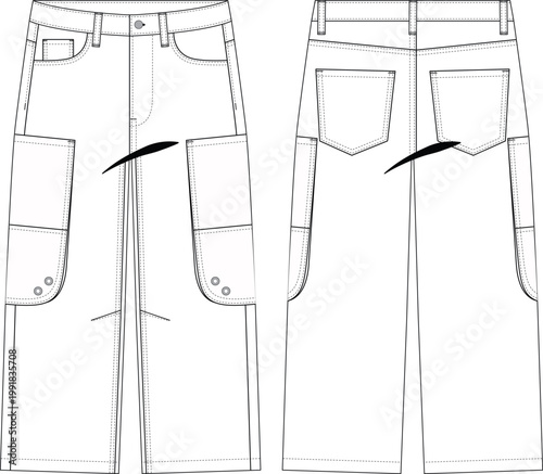 Woman Mega Size Cargo Pant Trouser