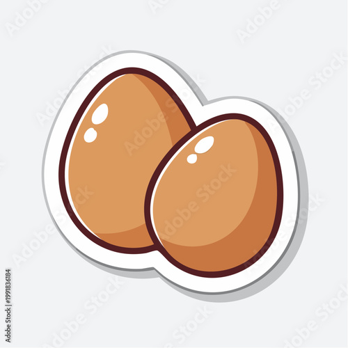 Cute Cartoon Eggs Sticker Icon