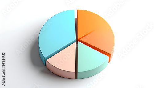 A colorful pie chart displays proportional data with distinct segments. Free Download A colorful pie chart displays proportional data with distinct segments. - GFXLoad