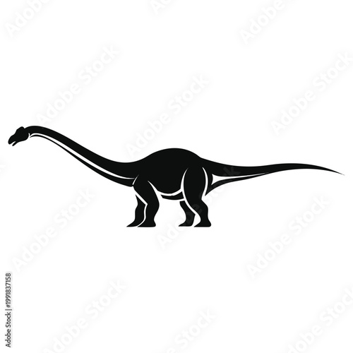 Diplodocus silhouette of a long-necked dinosaur