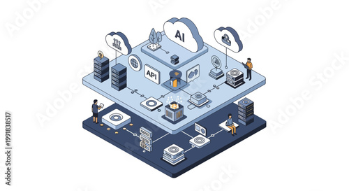 Isometric AI Cloud Computing and Data Management Infrastructure.