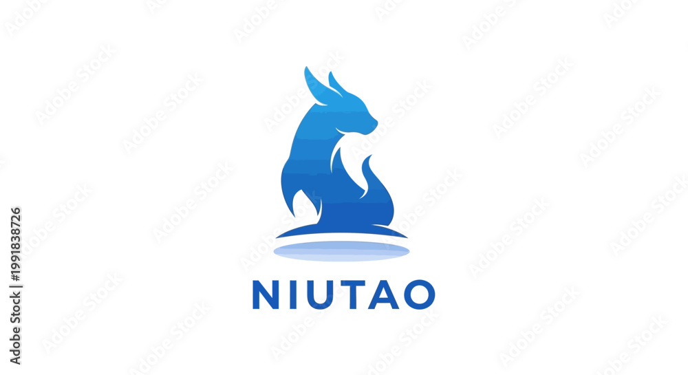 Fototapeta premium Elegant Blue Dragon Logo Design for Modern Business Branding.