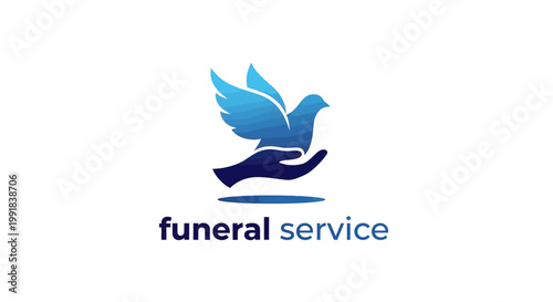 Elegant Blue Dove Symbolizing Peace and Remembrance for Funeral Services.