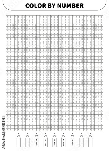 Color by number. Black and white. Black mouse. Pixel coloring book. Numbered squares. Game for kids. Pixel art. Isolated vector illustration eps 10