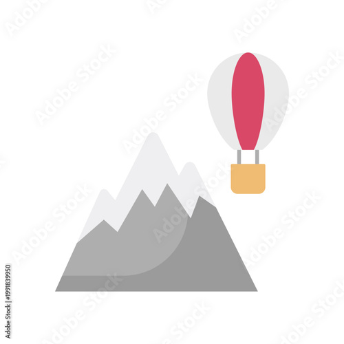 Hot Air Balloon Vector icon which can easily modify or edit
