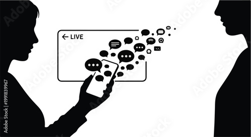 people chatting on social media live stream