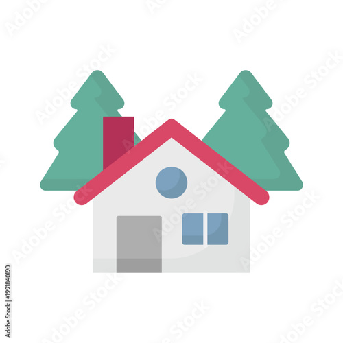 Vacation Cabin Vector icon which can easily modify or edit