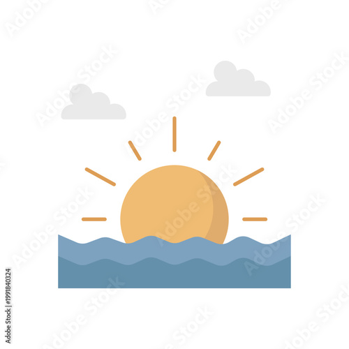 Sunrise Vector icon which can easily modify or edit