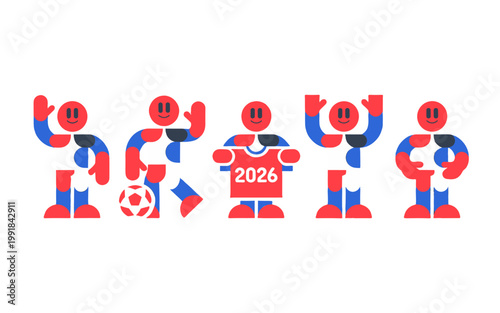 Celebrating the 2026 Sports Event: Cartoon Figurines in Action.