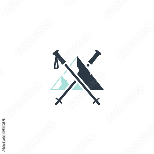 Crossed knife and sword weapons.