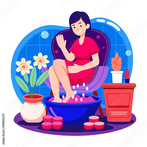 An illustration depicting spa in flat style
