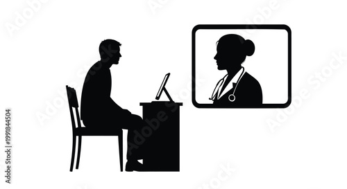 Remote business meeting, video call, office communication, telecommuting