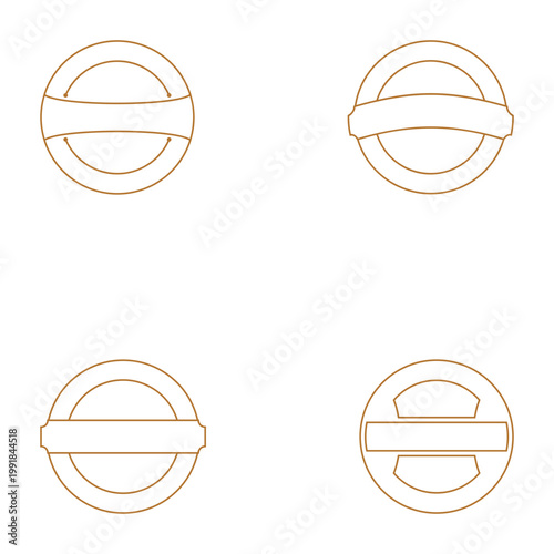 circular vintage emblems set. with blank banner space for logo design, stamps, and retro labels.