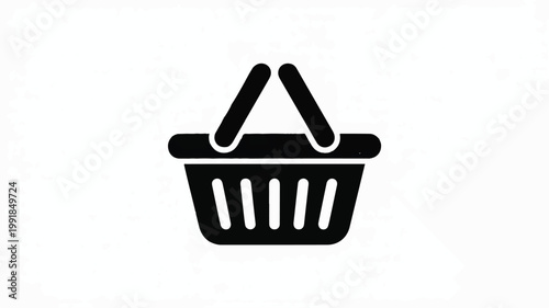 shopping basket icon for online store or retail concept