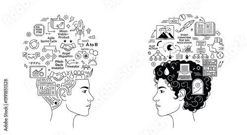 Creative thinking, mind concepts, business ideas, vector illustrations