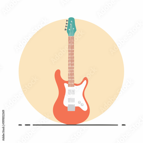 Simple Illustration of an Electric Guitar