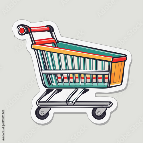 Stylized Shopping Cart Illustration