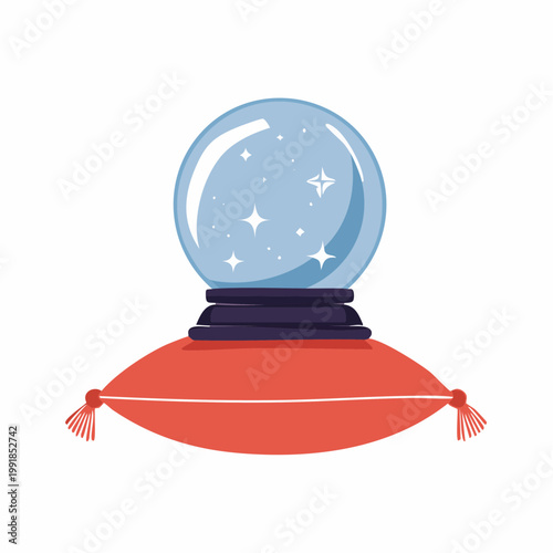 Crystal ball on a cushion
