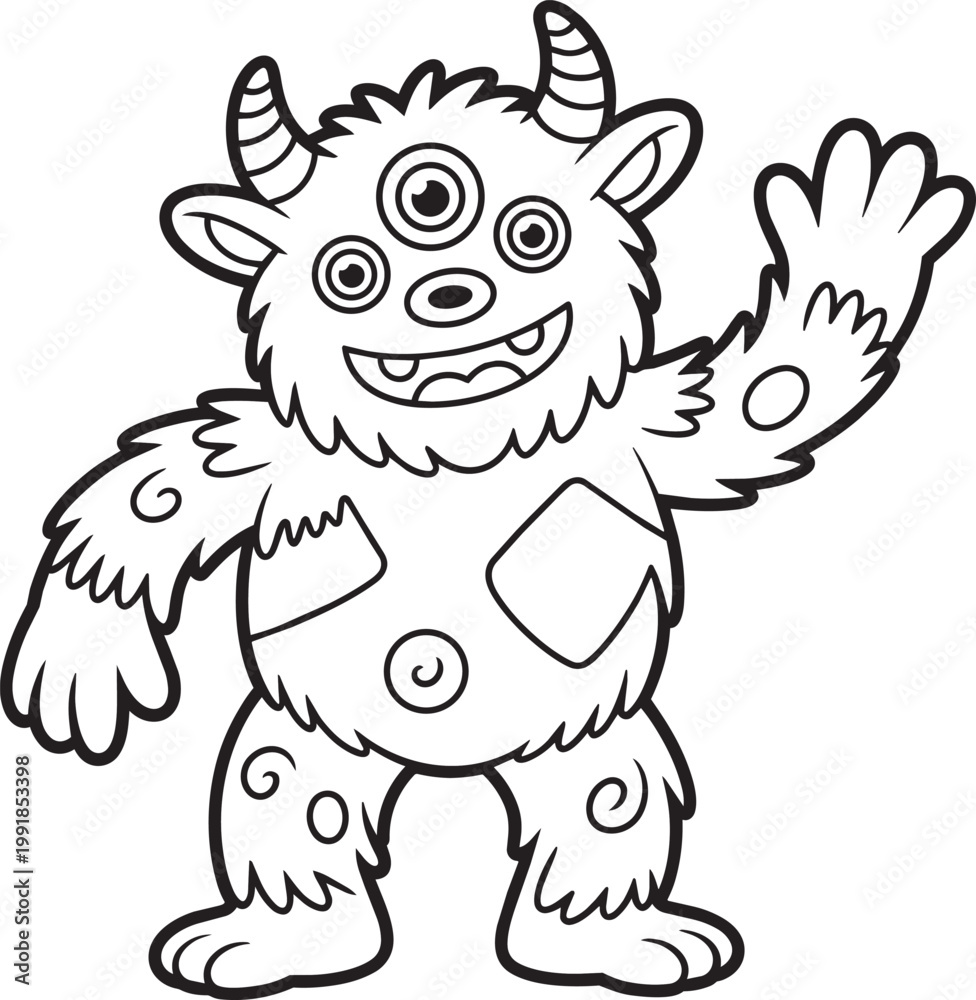 Obraz premium cute cartoon monster vector design