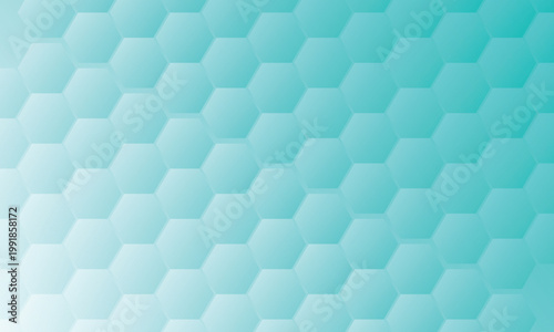 Abstract Teal Hexagon Gradient Background
