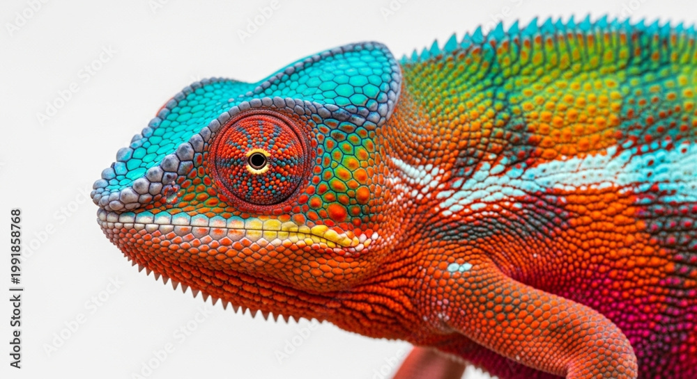 Obraz premium Colorful Chameleon Showing Natural Color Change on Skin