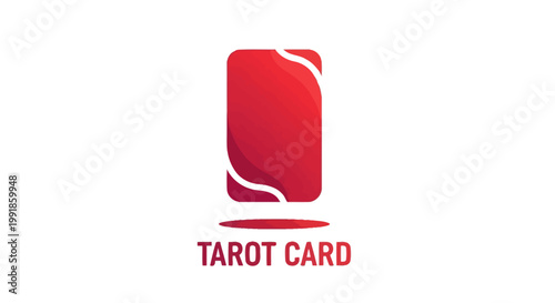 Elegant Red Tarot Card Design with White Outline and Shadow.