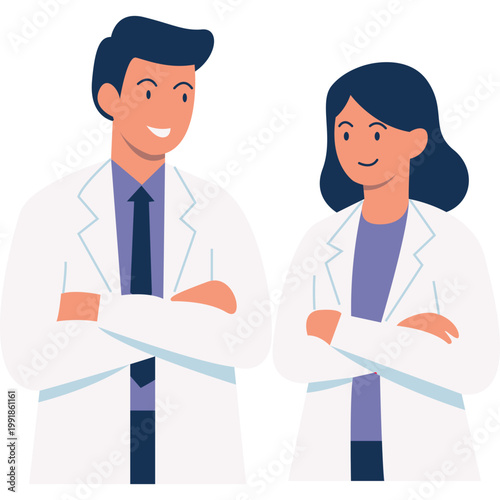 Professional Doctors Team Illustration