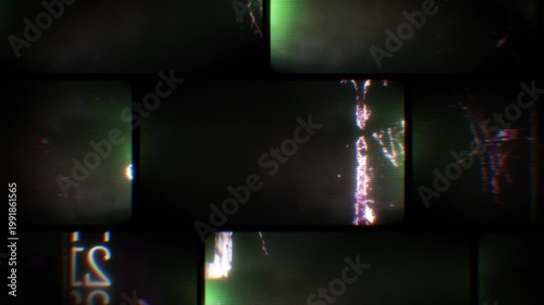 Flickering noisy grunge style film reel effect loop.
