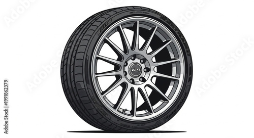 Black car wheels and rims