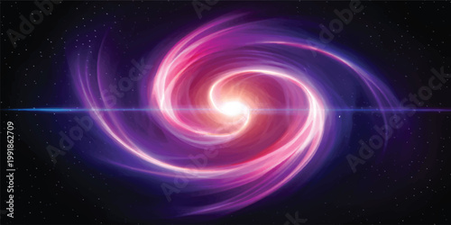 Photos An abstract fractal background features a glowing blue and purple spiral vortex