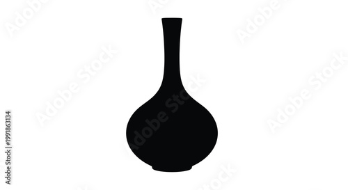 Simple black silhouette of a classic rounded vase shape