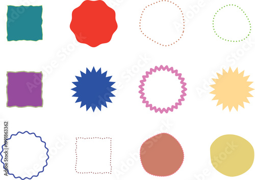 Abstract Geometric Shapes Collection on White Background: A Versatile Set for Modern Design Projects, Web Graphics, and Branding, Perfect for Creative Agencies, Illustrators, Designers, and Digital Ma