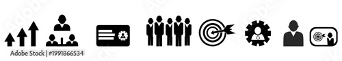 Business Strategy and Professional Management Icons.