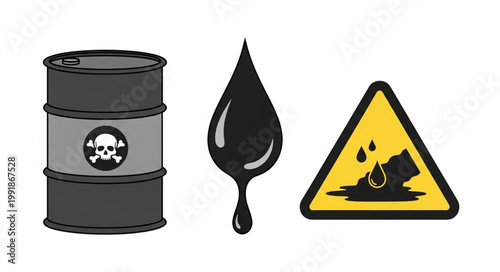 Hazardous Material Barrel Drop and Warning Sign.